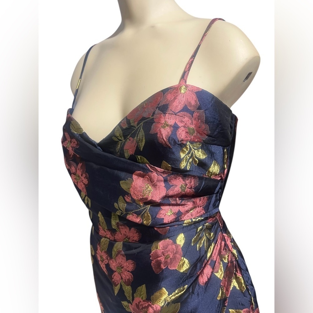 Lulus M Garden Gala Navy Blue Floral Jacquard Skort Romper - Picture 6 of 15